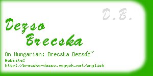 dezso brecska business card